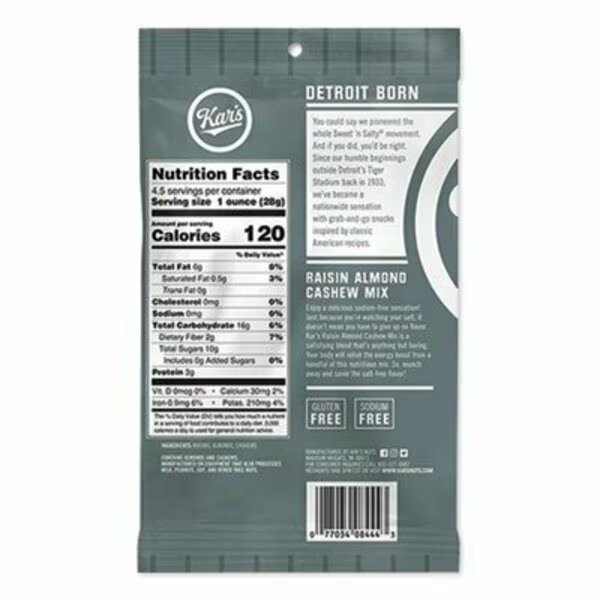 Fresh Harvest Trail Mix, Raisin Almond Cashew, 4.5 Oz Bag, 12/box, Kars, Mfr#: 08444